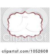 Royalty Free Vector Clip Art Illustration Of A Gray Pattern Invitation Background With A Red And White Text Box