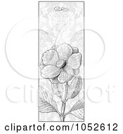 Vertical Gray Wild Rose Flower Invitation