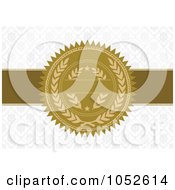 Royalty Free Vector Clip Art Illustration Of A Blank Seal Over A Gray Floral Background