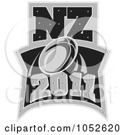 Royalty Free Vector Clip Art Illustration Of A New Zealand Rugby Football Logo 1