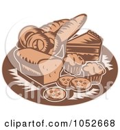 Royalty Free Vector Clip Art Illustration Of A Retro Brown Bakery Logo