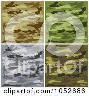 Poster, Art Print Of Digital Collage Of Brown Green And Gray Camouflage Backgrounds