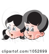 Poster, Art Print Of Boy And Girl Faces