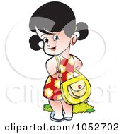 Royalty Free Vector Clip Art Illustration Of A Girl With A Purse