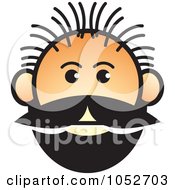 Royalty Free Vector Clip Art Illustration Of A Mans Face With A Mustache And Beard