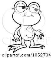 Royalty Free Vector Clip Art Illustration Of An Outlined Frog