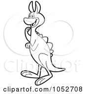 Royalty Free Vector Clip Art Illustration Of A Outlined Thinking Dinosaur by Lal Perera