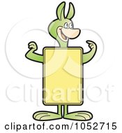 Royalty Free Vector Clip Art Illustration Of A Dinosaur With A Blank Sign Body by Lal Perera