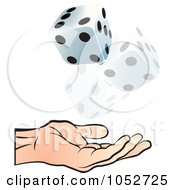 Poster, Art Print Of Hand Tossing Dice