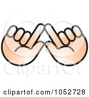 Royalty Free Vector Clip Art Illustration Of Two Hands Holding Up Fingers