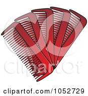Royalty Free Vector Clip Art Illustration Of Fanned Red Combs by Lal Perera