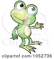 Royalty Free Vector Clip Art Illustration Of A Happy Green Frog