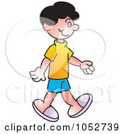 Royalty Free Vector Clip Art Illustration Of A Boy Walking