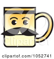 Royalty Free Vector Clip Art Illustration Of A Mustache Face On A Coffee Cup