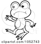 Royalty Free Vector Clip Art Illustration Of An Outlined Nervous Frog
