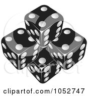 Royalty Free Vector Clip Art Illustration Of Four Black Dice by Lal Perera