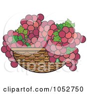 Poster, Art Print Of Basket Of Purple Grapes