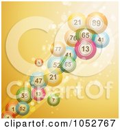 3d Bingo Balls Over A Sparkly Golden Yellow Background