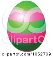 Poster, Art Print Of Green And Pink Striped Easter Egg