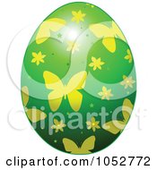 Poster, Art Print Of Green And Yellow Butterfly Easter Egg