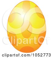 Royalty Free Vector Clip Art Illustration Of An Orange And Yellow Polka Dot Easter Egg