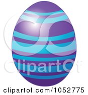 Royalty Free Vector Clip Art Illustration Of A Purple And Blue Striped Easter Egg