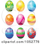 Royalty Free Vector Clip Art Illustration Of A Digital Collage Of Colorful Patterned Easter Eggs