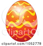 Poster, Art Print Of Red And Orange Star Easter Egg