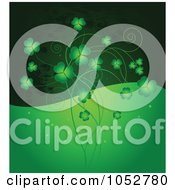 Poster, Art Print Of Green St Patricks Day Background With Shamrocks - 1