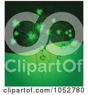 Royalty Free Vector Clip Art Illustration Of A Green St Patricks Day Background With Shamrocks 1 by Pushkin