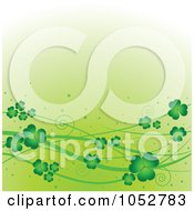 Poster, Art Print Of Green St Patricks Day Background With Shamrocks - 2