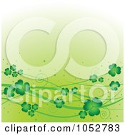 Royalty Free Vector Clip Art Illustration Of A Green St Patricks Day Background With Shamrocks 2