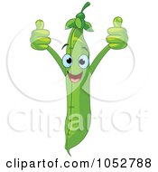Royalty Free Vector Clip Art Illustration Of A Happy Green Bean Character by Pushkin
