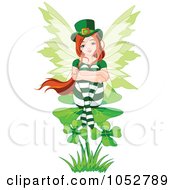 Poster, Art Print Of St Patricks Day Fairy Sitting On A Shamrock