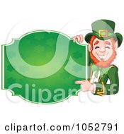 Poster, Art Print Of Friendly Leprechaun Holding A Blank St Patricks Day Sign