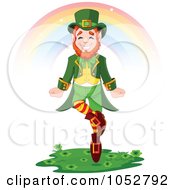 Poster, Art Print Of Leprechaun Dancing Under A Rainbow