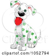 Poster, Art Print Of Clover Spotted St Patricks Day Dalmatian Dog