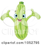 Royalty Free Vector Clip Art Illustration Of A Happy Zucchini Character