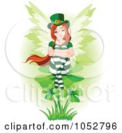 Poster, Art Print Of St Patricks Day Fairy Sitting On A Clover