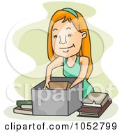 Poster, Art Print Of Woman Storing Old Books
