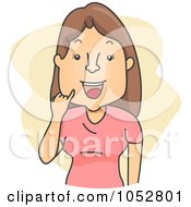 Royalty Free Vector Clip Art Illustration Of A Woman Pinky Swearing