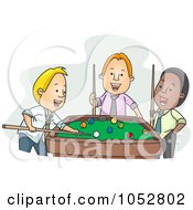 Poster, Art Print Of Royalty-Free Vector Clip Art Illustration Of Businessmen Playing Pool After Work