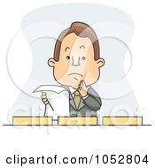 Businessman Holding A Document By Filing Boxes
