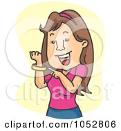 Royalty Free Vector Clip Art Illustration Of A Woman Wearing An Awareness Bracelet