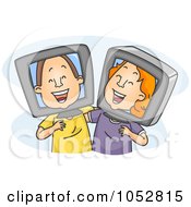Poster, Art Print Of Royalty-Free Vector Clip Art Illustration Of Old Internet Friends