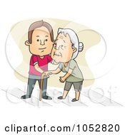 Man Helping A Senior Woman