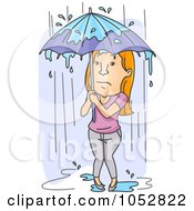 Woman Standing In The Pouring Rain