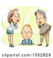 Poster, Art Print Of Royalty-Free Vector Clip Art Illustration Of Angry Bosses Yelling At An Employee