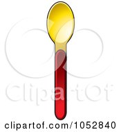 Royalty Free Vector Clip Art Illustration Of A Red And Gold Spoon by Lal Perera