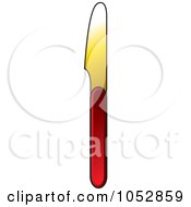 Royalty Free Vector Clip Art Illustration Of A Red And Gold Knife by Lal Perera